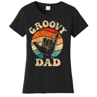 Groovy Dad 70s Aesthetic Nostalgia 1970s Retro Women's T-Shirt