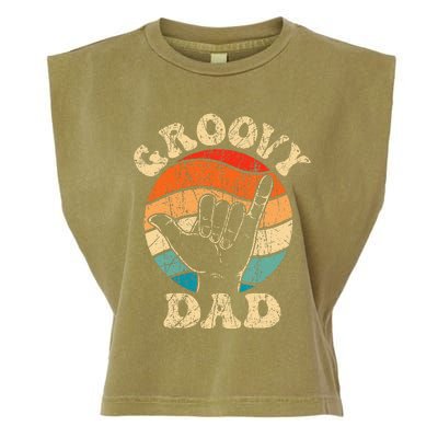 Groovy Dad 70s Aesthetic Nostalgia 1970s Retro Garment-Dyed Women's Muscle Tee