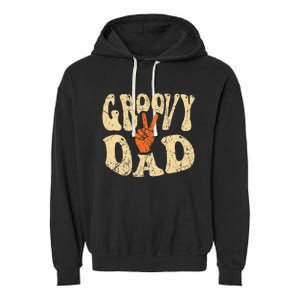 Groovy Dad 70s Aesthetic Nostalgia 1970's Retro Dad Garment-Dyed Fleece Hoodie