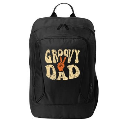 Groovy Dad 70s Aesthetic Nostalgia 1970's Retro Dad City Backpack