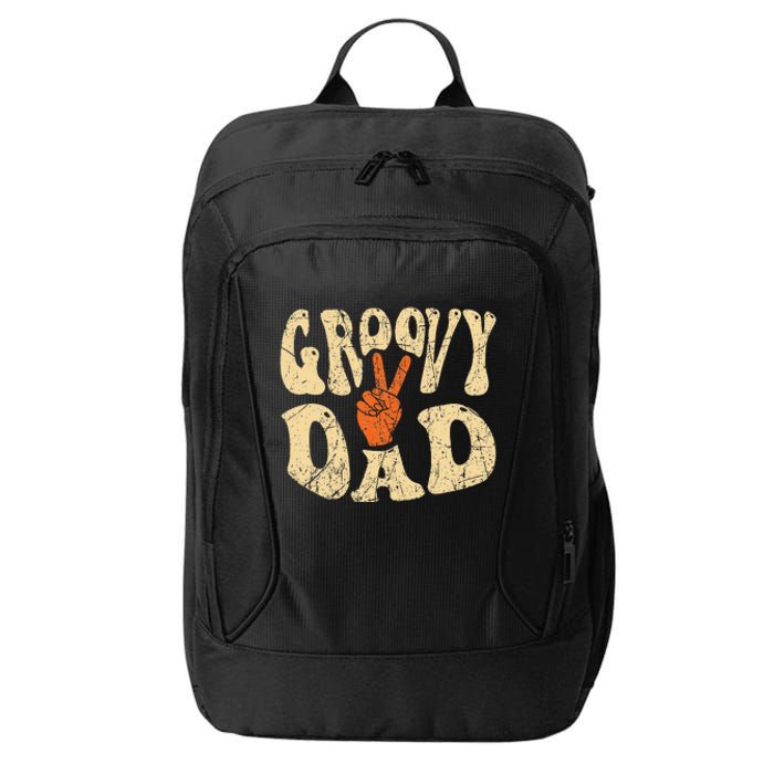 Groovy Dad 70s Aesthetic Nostalgia 1970's Retro Dad City Backpack