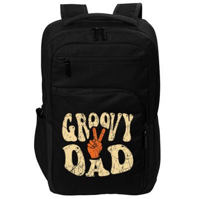 Groovy Dad 70s Aesthetic Nostalgia 1970's Retro Dad Impact Tech Backpack