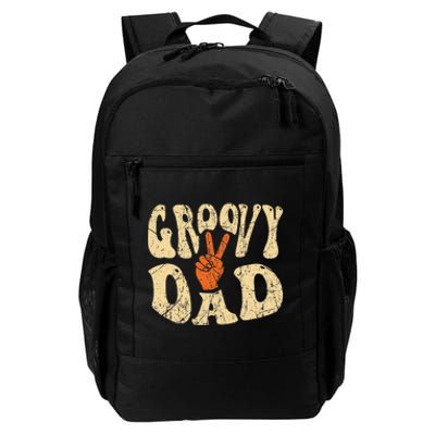 Groovy Dad 70s Aesthetic Nostalgia 1970's Retro Dad Daily Commute Backpack