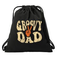 Groovy Dad 70s Aesthetic Nostalgia 1970's Retro Dad Drawstring Bag