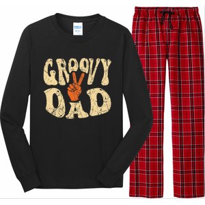 Groovy Dad 70s Aesthetic Nostalgia 1970's Retro Dad Long Sleeve Pajama Set