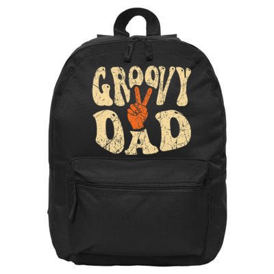 Groovy Dad 70s Aesthetic Nostalgia 1970's Retro Dad 16 in Basic Backpack