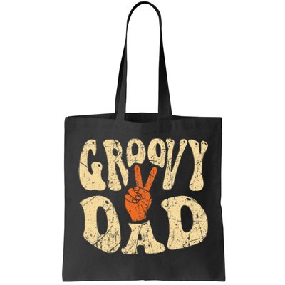 Groovy Dad 70s Aesthetic Nostalgia 1970's Retro Dad Tote Bag