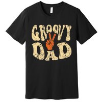 Groovy Dad 70s Aesthetic Nostalgia 1970's Retro Dad Premium T-Shirt