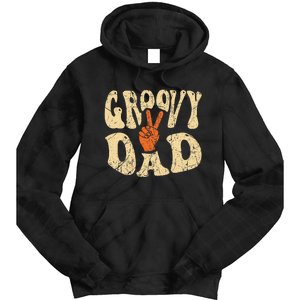 Groovy Dad 70s Aesthetic Nostalgia 1970's Retro Dad Tie Dye Hoodie