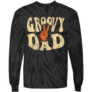 Groovy Dad 70s Aesthetic Nostalgia 1970's Retro Dad Tie-Dye Long Sleeve Shirt