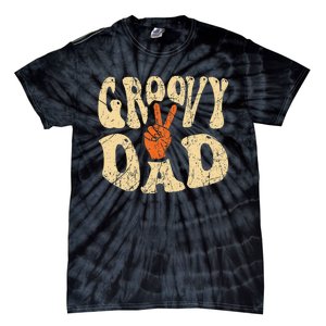 Groovy Dad 70s Aesthetic Nostalgia 1970's Retro Dad Tie-Dye T-Shirt