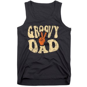 Groovy Dad 70s Aesthetic Nostalgia 1970's Retro Dad Tank Top