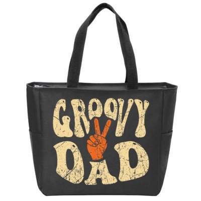 Groovy Dad 70s Aesthetic Nostalgia 1970's Retro Dad Zip Tote Bag