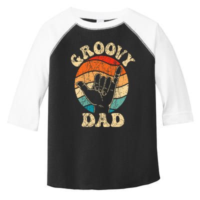 Groovy Dad 70s Aesthetic Nostalgia 1970's Retro Groovy Dad Toddler Fine Jersey T-Shirt