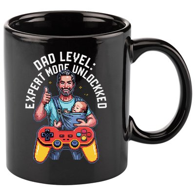 Gamer Dad  Achievement Unlocked Fatherhood 11oz C Handle Ceramic Mug