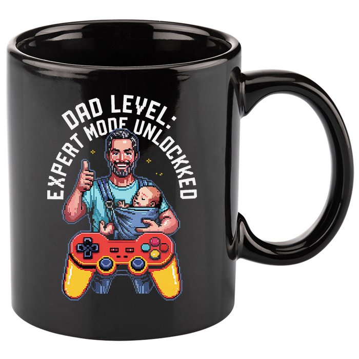 Gamer Dad  Achievement Unlocked Fatherhood 11oz C Handle Ceramic Mug