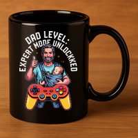 Gamer Dad  Achievement Unlocked Fatherhood 11oz C Handle Ceramic Mug