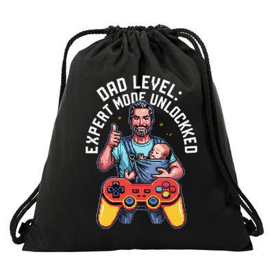 Gamer Dad  Achievement Unlocked Fatherhood Drawstring Bag