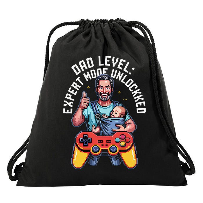 Gamer Dad  Achievement Unlocked Fatherhood Drawstring Bag