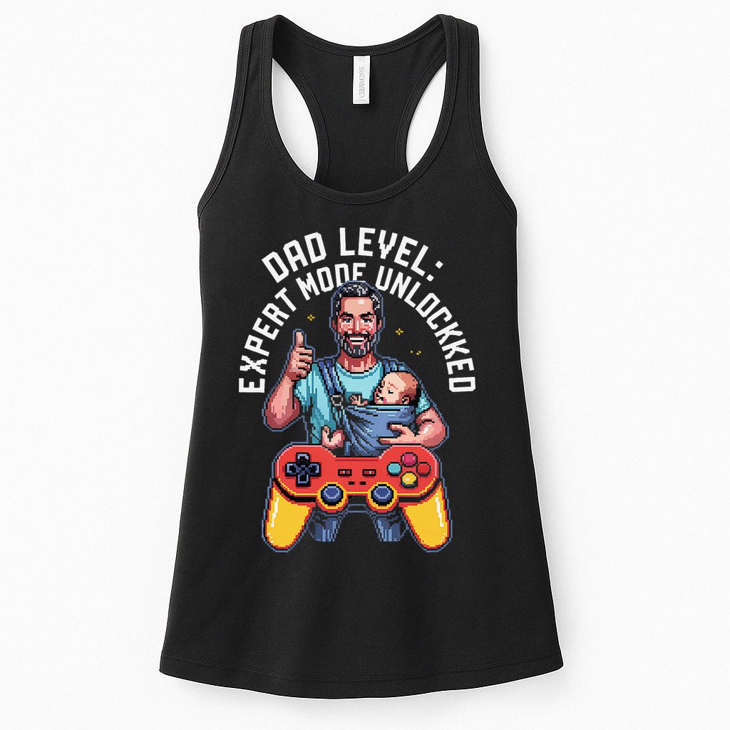Gamer Dad  Achievement Unlocked Fatherhood Womens Tank Top