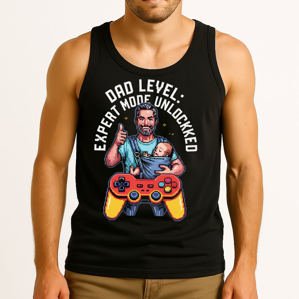 Gamer Dad  Achievement Unlocked Fatherhood Tank Top