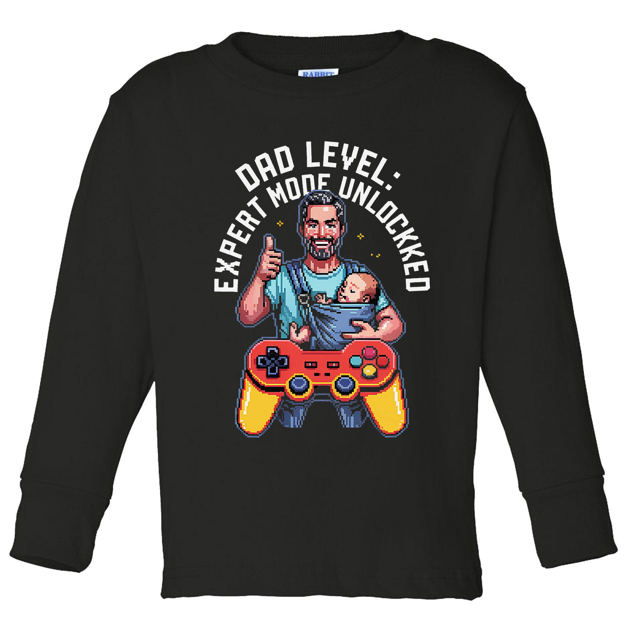 Gamer Dad  Achievement Unlocked Fatherhood Toddler Long Sleeve Shirt