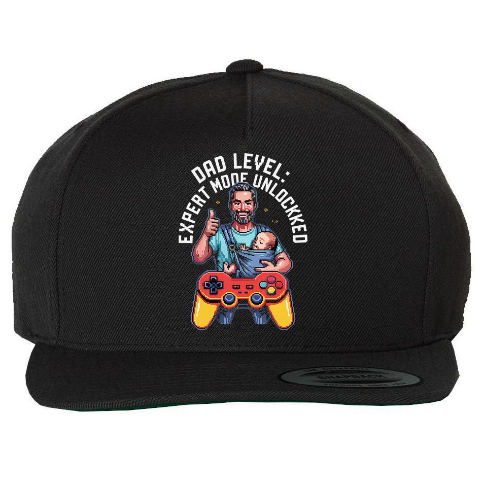 Gamer Dad  Achievement Unlocked Fatherhood Wool Snapback Cap