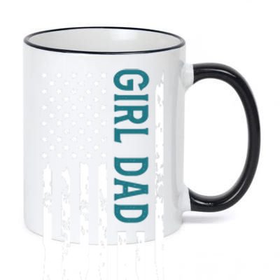 Girl Dad American Flag 11oz Black Color Changing Mug