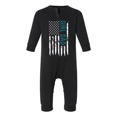 Girl Dad American Flag Infant Fleece One Piece