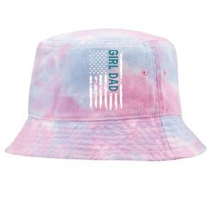 Girl Dad American Flag Tie-Dyed Bucket Hat