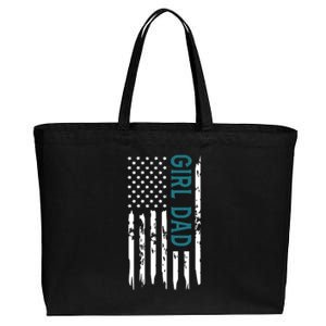 Girl Dad American Flag Cotton Canvas Jumbo Tote