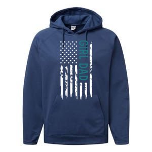 Girl Dad American Flag Performance Fleece Hoodie