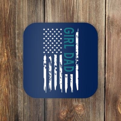 Girl Dad American Flag Coaster