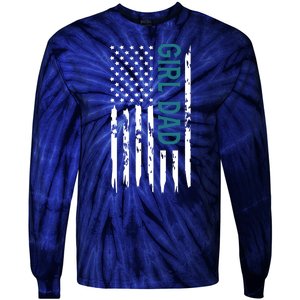 Girl Dad American Flag Tie-Dye Long Sleeve Shirt