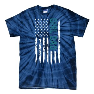 Girl Dad American Flag Tie-Dye T-Shirt