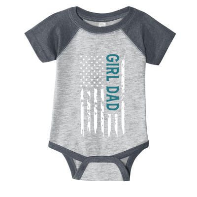 Girl Dad American Flag Infant Baby Jersey Bodysuit