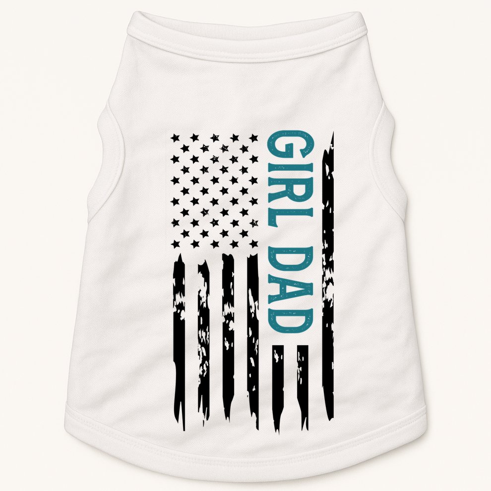Girl Dad American Flag Doggie Tank