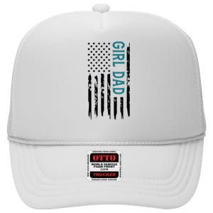 Girl Dad American Flag High Crown Mesh Back Trucker Hat