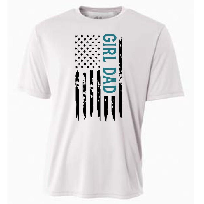 Girl Dad American Flag Cooling Performance Crew T-Shirt