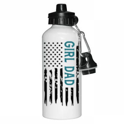 Girl Dad American Flag Aluminum Water Bottle