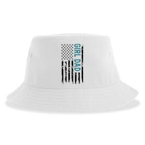 Girl Dad American Flag Sustainable Bucket Hat