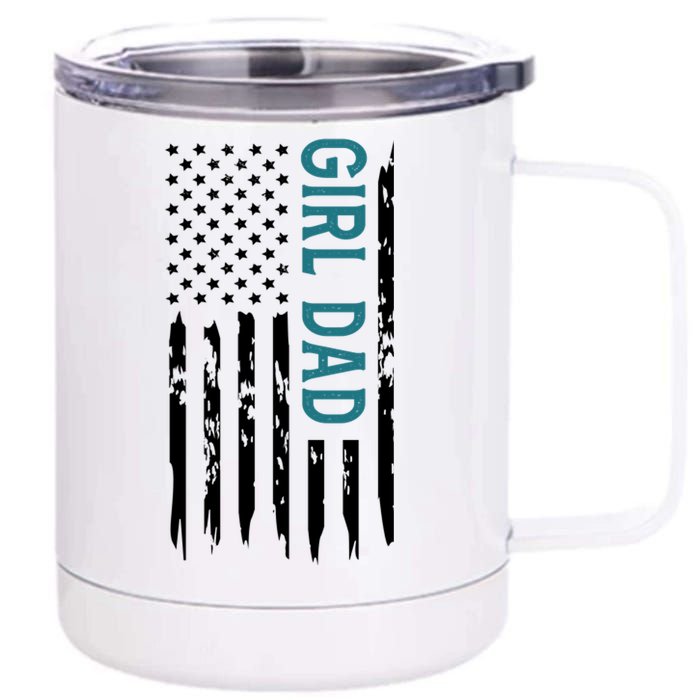 Girl Dad American Flag 12 oz Stainless Steel Tumbler Cup