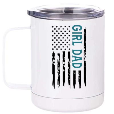 Girl Dad American Flag 12 oz Stainless Steel Tumbler Cup