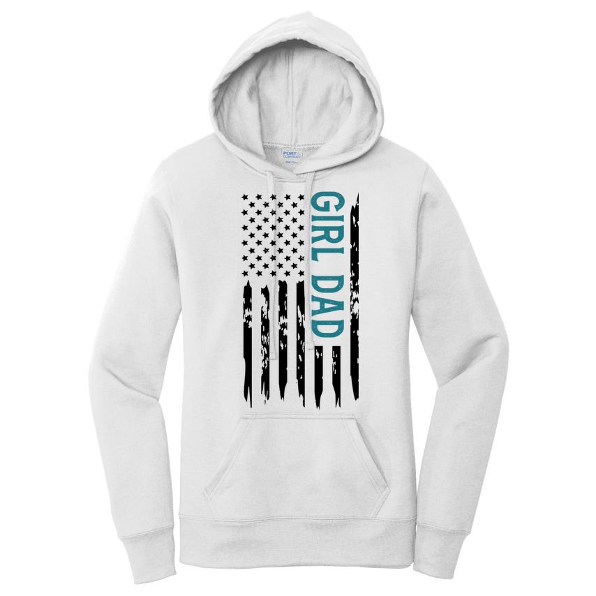 Girl Dad American Flag Women's Pullover Hoodie