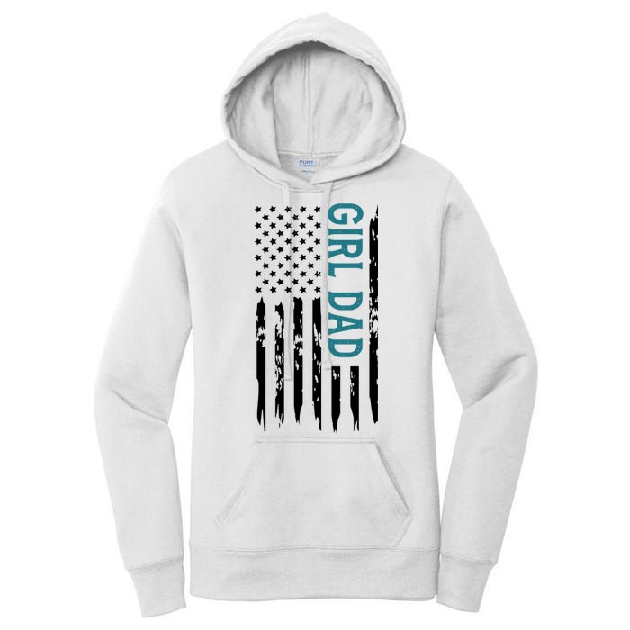 Girl Dad American Flag Women's Pullover Hoodie
