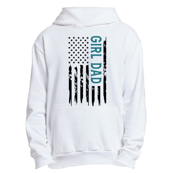 Girl Dad American Flag Urban Pullover Hoodie