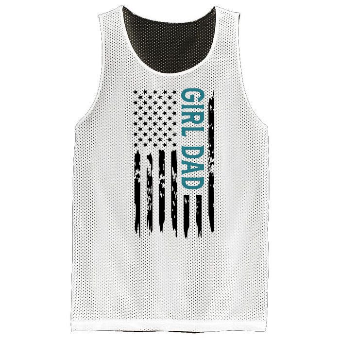 Girl Dad American Flag Mesh Reversible Basketball Jersey Tank