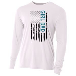 Girl Dad American Flag Cooling Performance Long Sleeve Crew