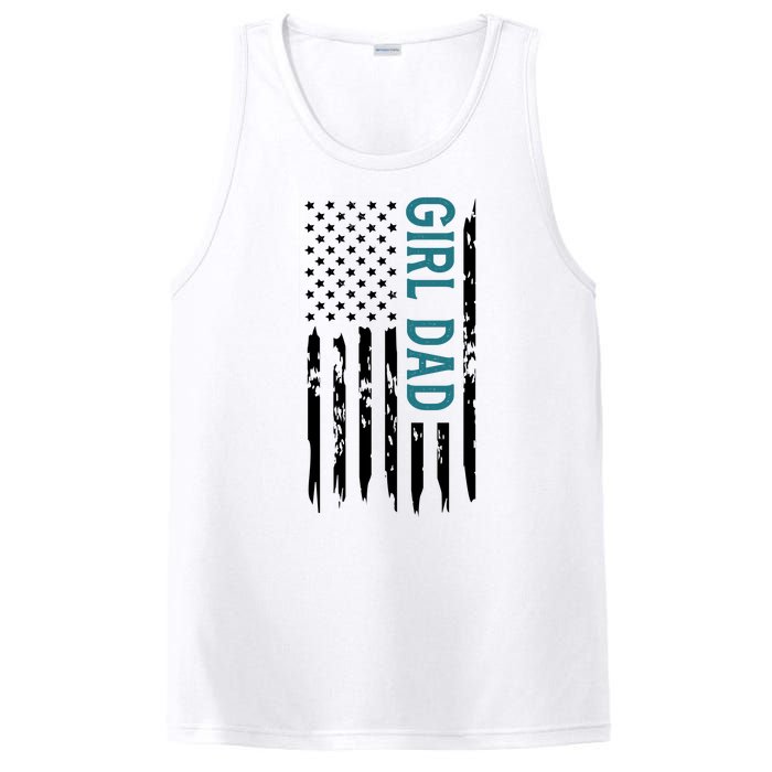 Girl Dad American Flag PosiCharge Competitor Tank