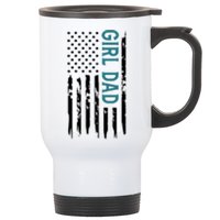 Girl Dad American Flag Stainless Steel Travel Mug